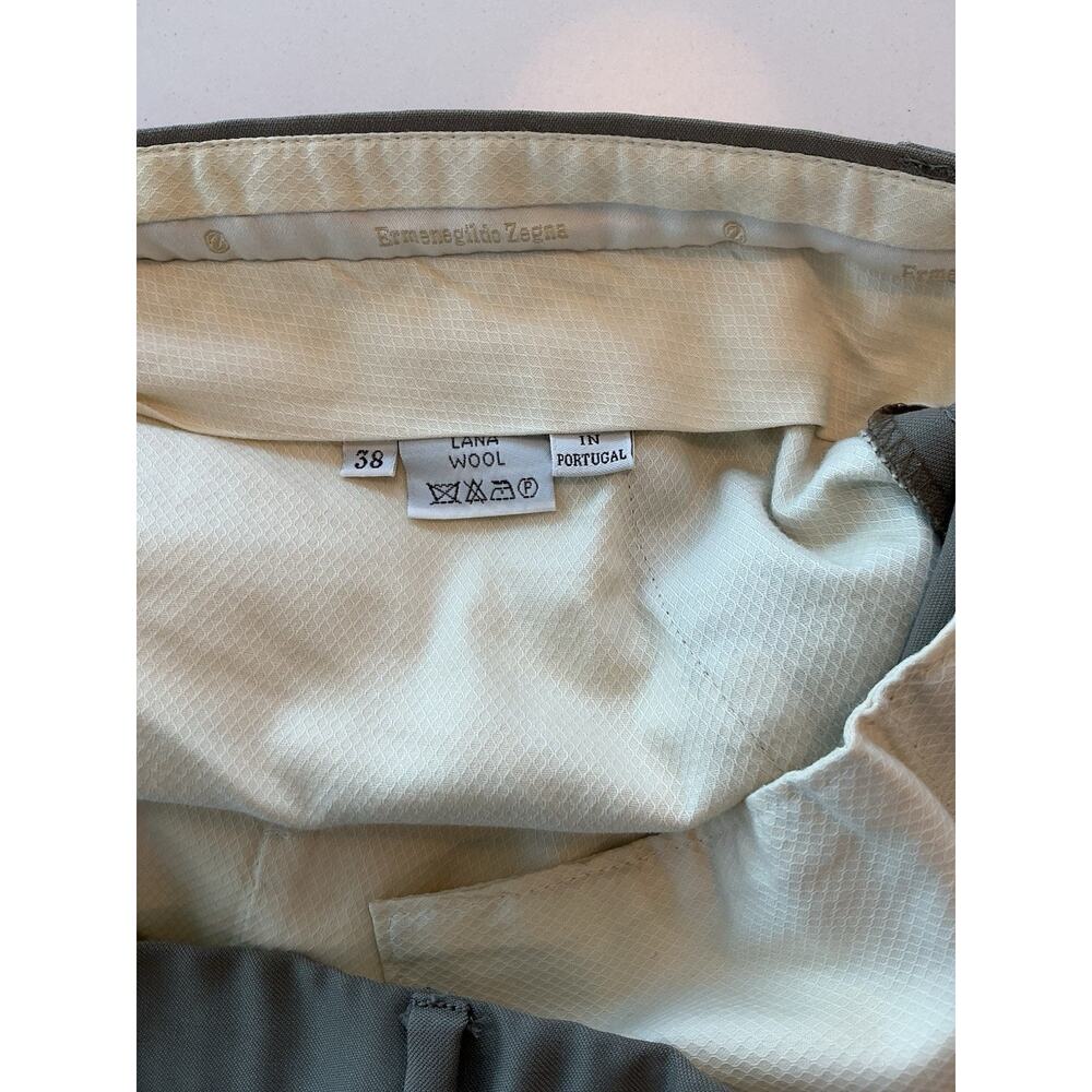 Ermenegildo Zegna Men’s Beige Wool Dress Pants Size 38x30 Cuffed - Picture 4 of 5